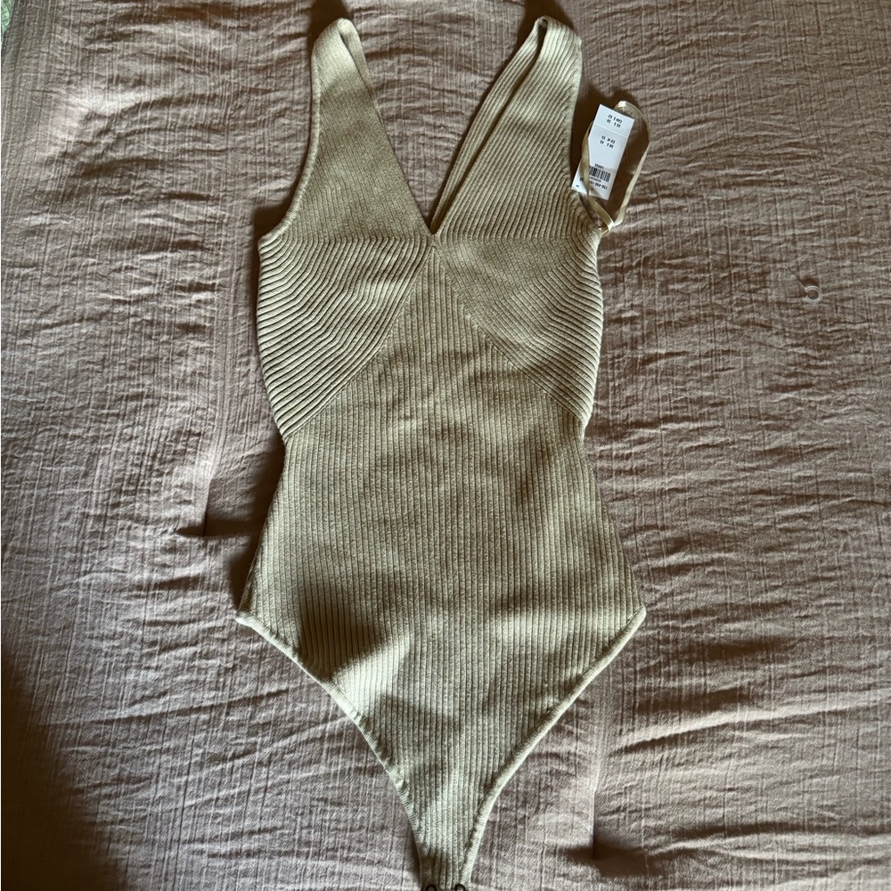 Abercrombie & Fitch Olive Ribbed Bodysuit